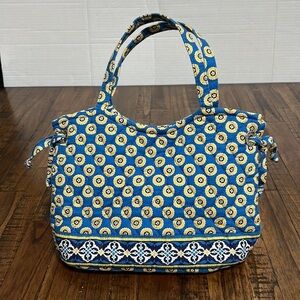 Vera Bradley Bags Sherry Handbag Riviera Blue & Yellow floral cloth quilted